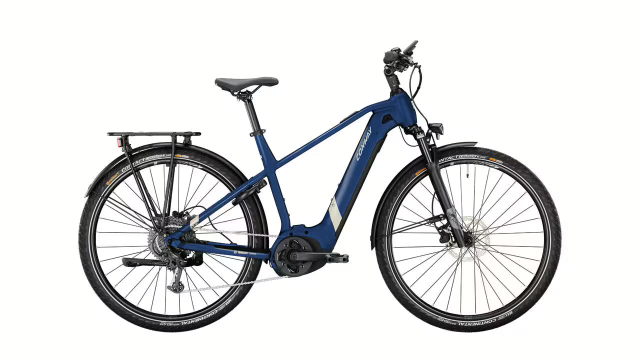 Conway Cairon T2.0 625 Wh Diamond | Electric Trekking Bike E-Bike | 9-Speed | 250 W Bosch Motor | Blue (Model 2023)
