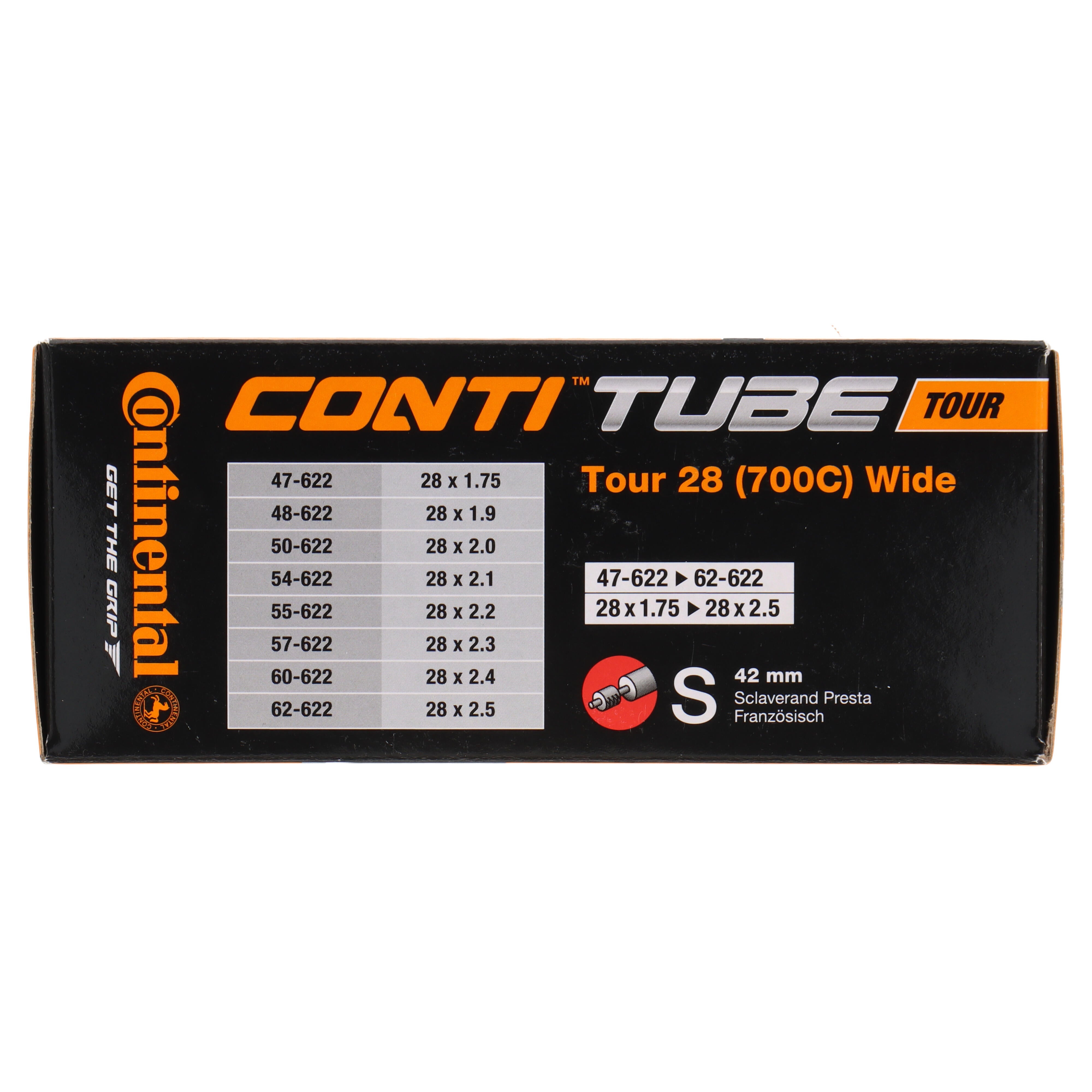 Continental Tour 28 Wide Fahrradschlauch 28" | 47-622 bis 62-622 | SV 42 mm - RAAAD.com