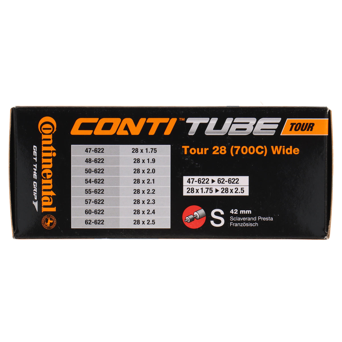 Continental Tour 28 Wide Fahrradschlauch 28" | 47-622 bis 62-622 | SV 42 mm - RAAAD.com
