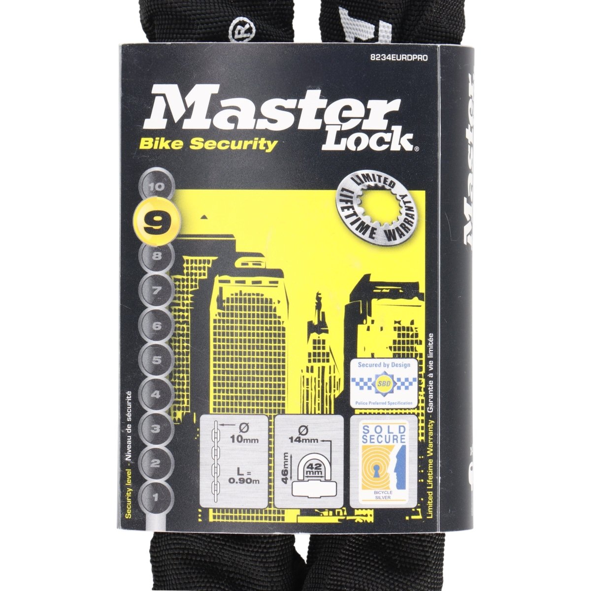 Master Lock 8234 Kettenschloss | 900 mm | 10 mm Stahlkette | Bügelschloss - RAAAD.de