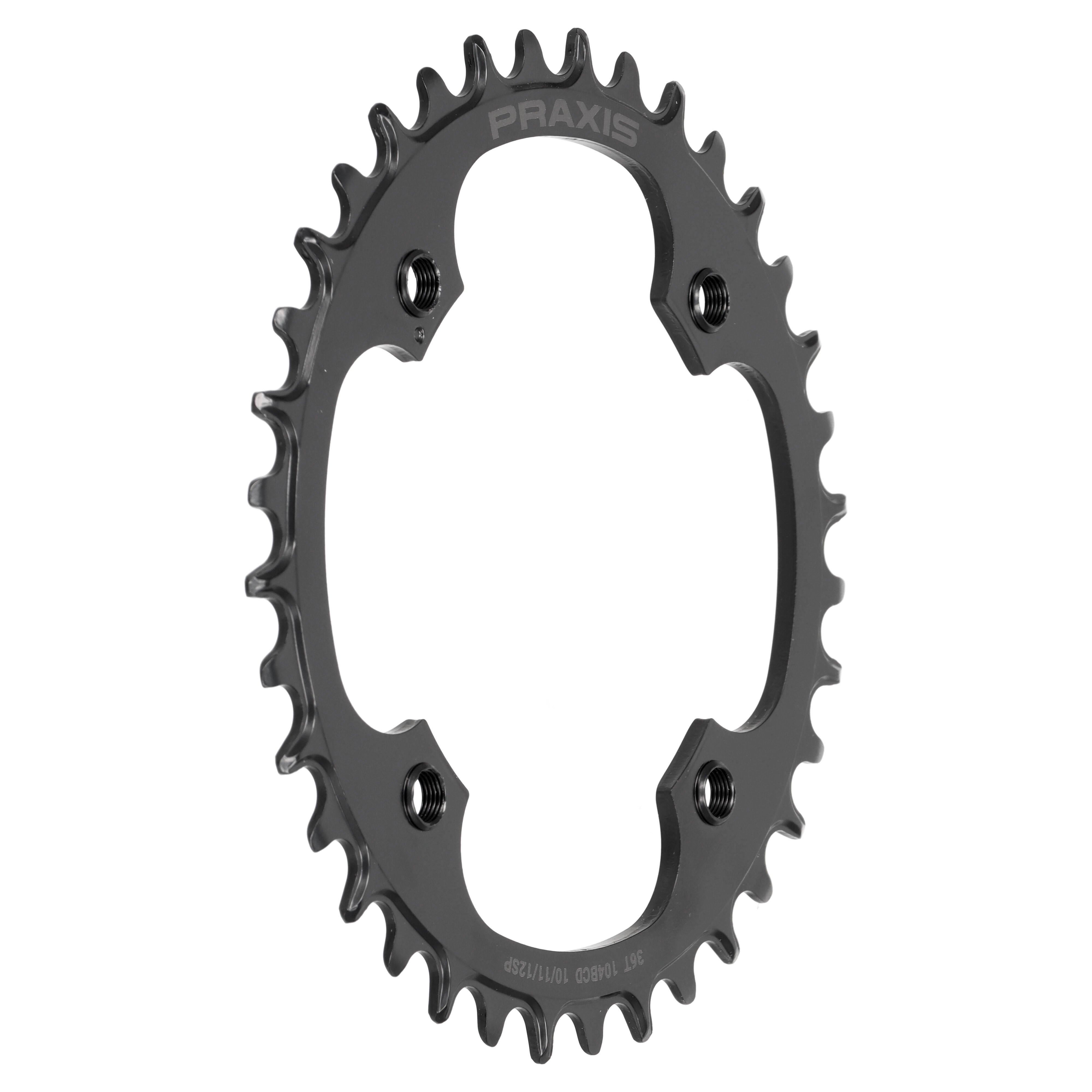 Praxis E-Ring Steel Narrow Wide Kettenblatt | 36 Zähne | 10-/11-/12-fach | 4-Loch 104 mm | M8 - RAAAD.com