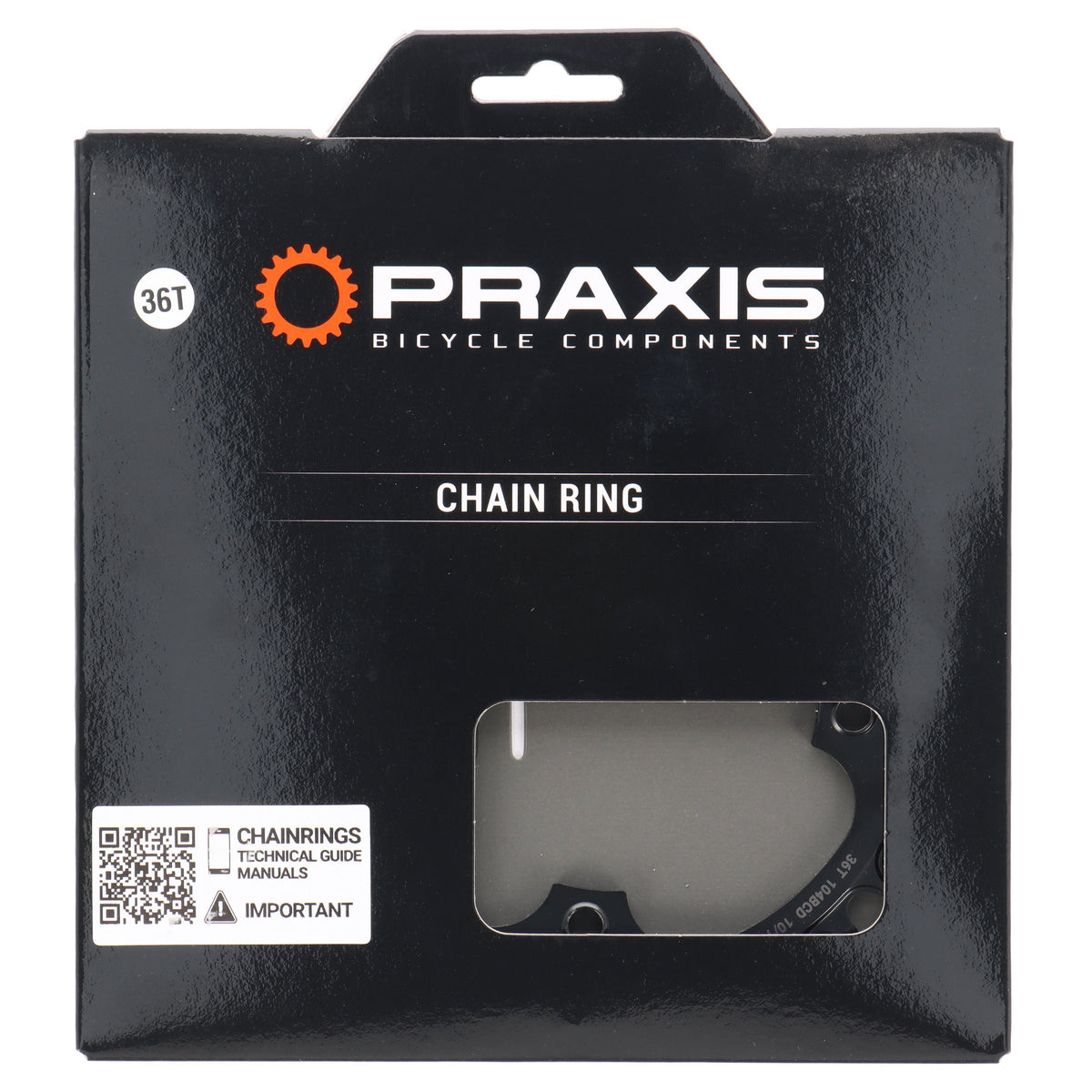 Praxis E-Ring Steel Narrow Wide Kettenblatt | 36 Zähne | 10-/11-/12-fach | 4-Loch 104 mm | M8 - RAAAD.com