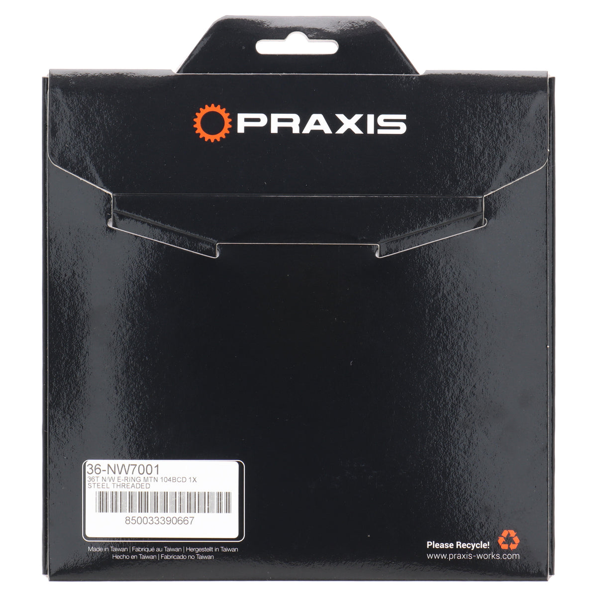 Praxis E-Ring Steel Narrow Wide Kettenblatt | 36 Zähne | 10-/11-/12-fach | 4-Loch 104 mm | M8 - RAAAD.com