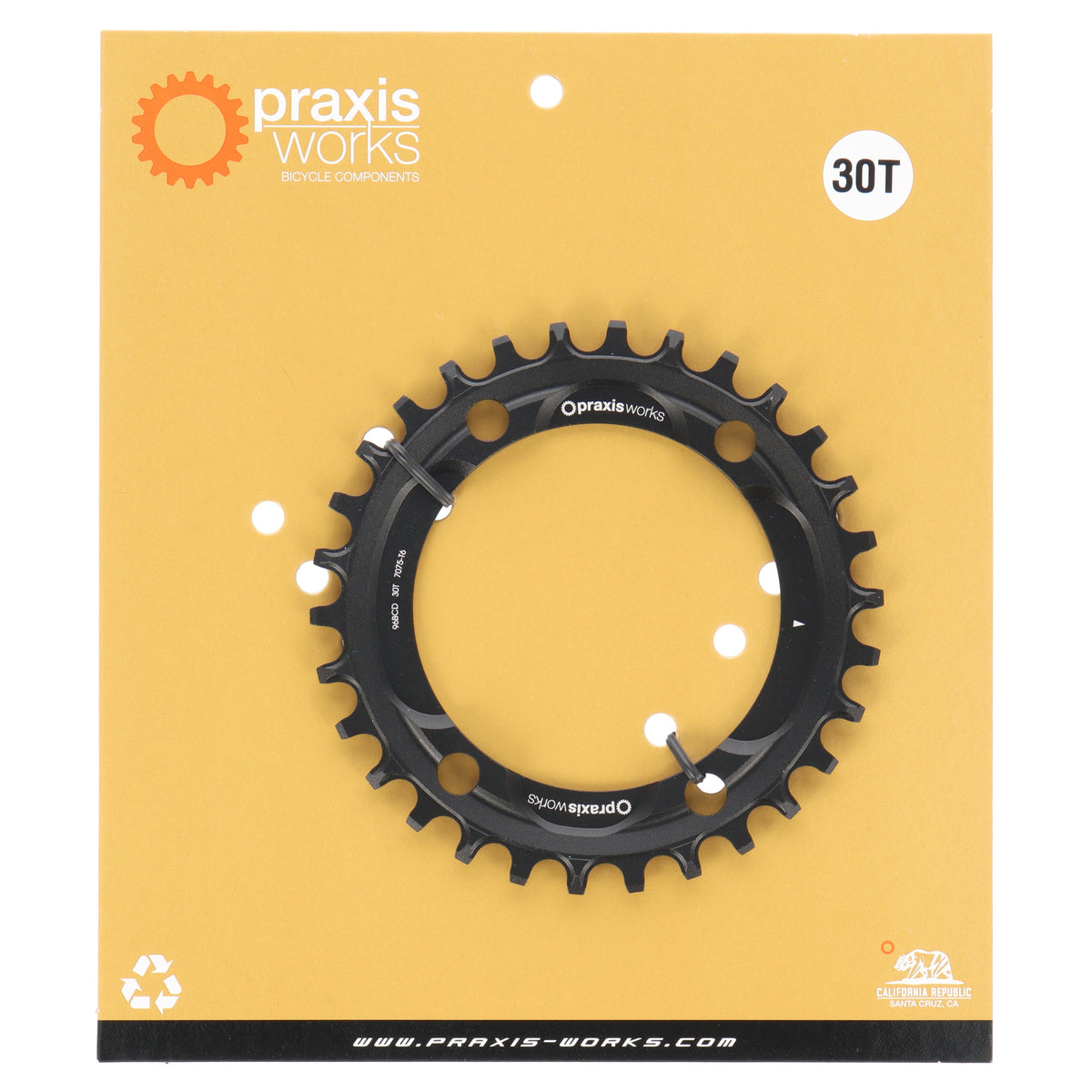 Praxis MTB Narrow Wide Kettenblatt | 30 Zähne | 10-/11-fach | 4-Loch 96 mm | für Shimano XT M8000 / SLX M7000 - RAAAD.com