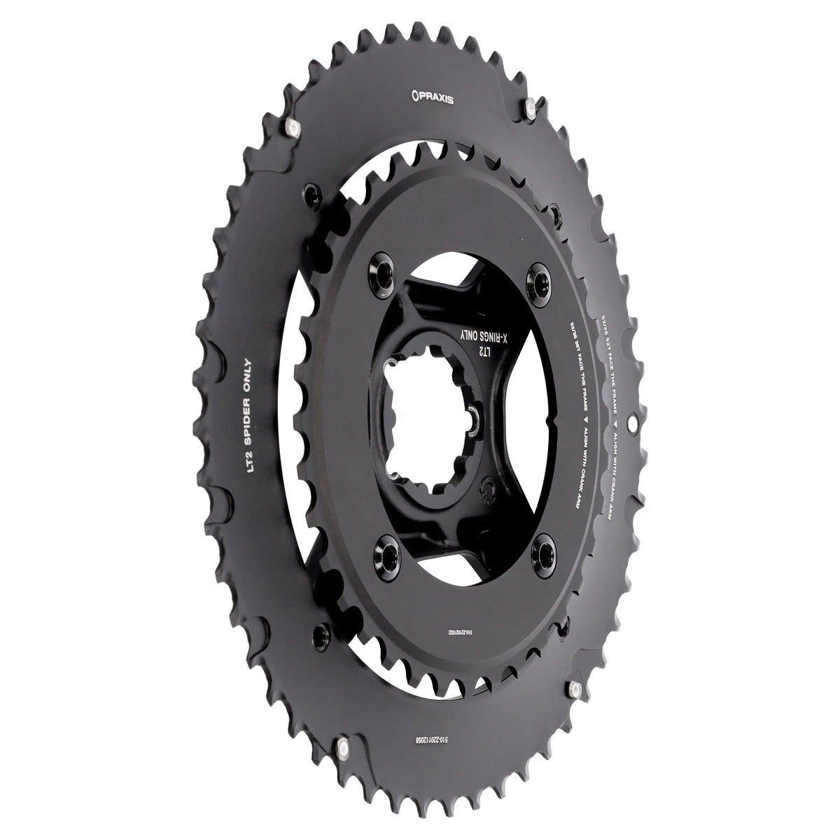 Praxis X-Rings LevaTime II Kettenblattset | 52/36 Zähne | 10-/11-/12-fach | Direct Mount - RAAAD.com
