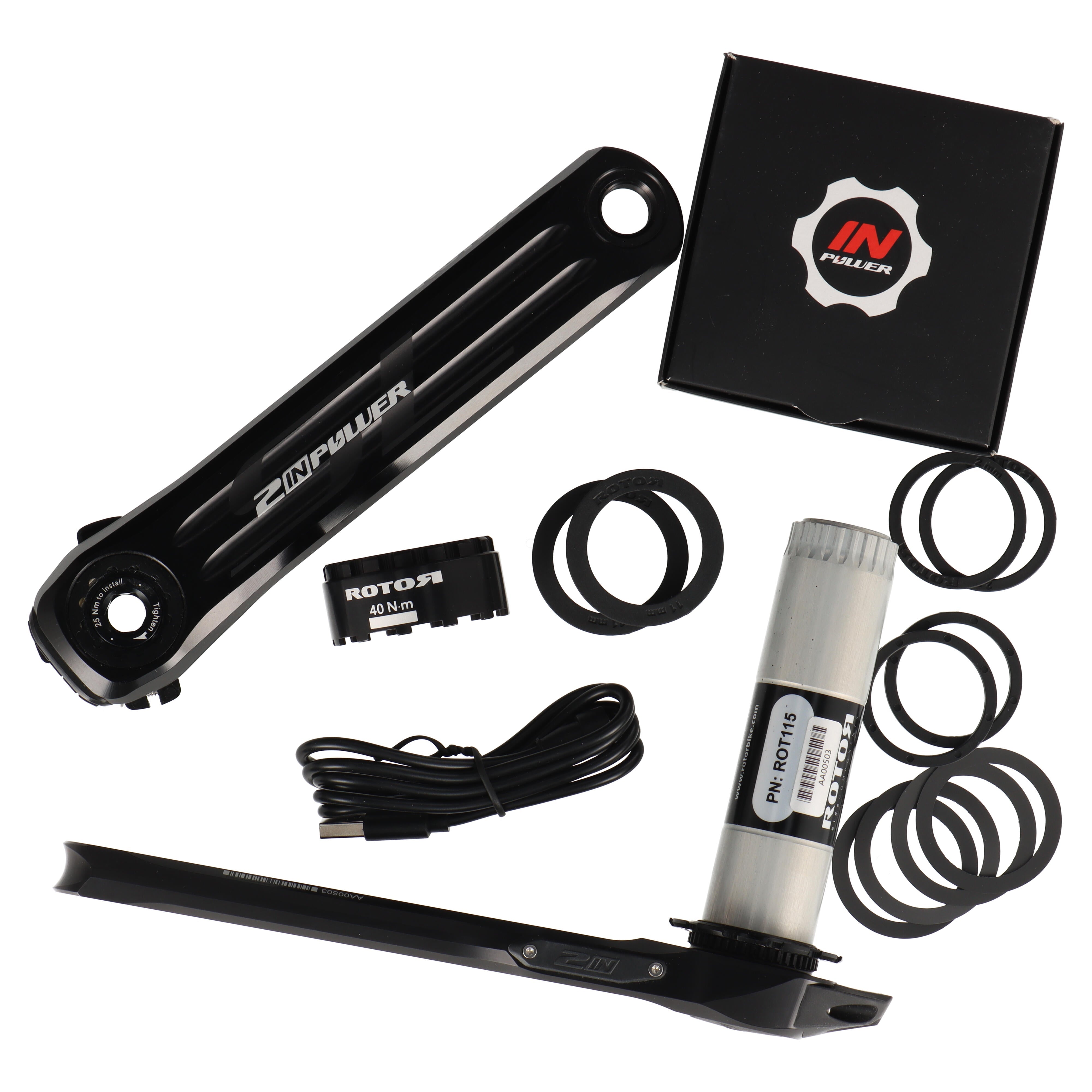 ROTOR 2INpower SL DM Road Powermeter Kurbel | 170 mm | 30 mm Achse | Direct Mount - RAAAD.com