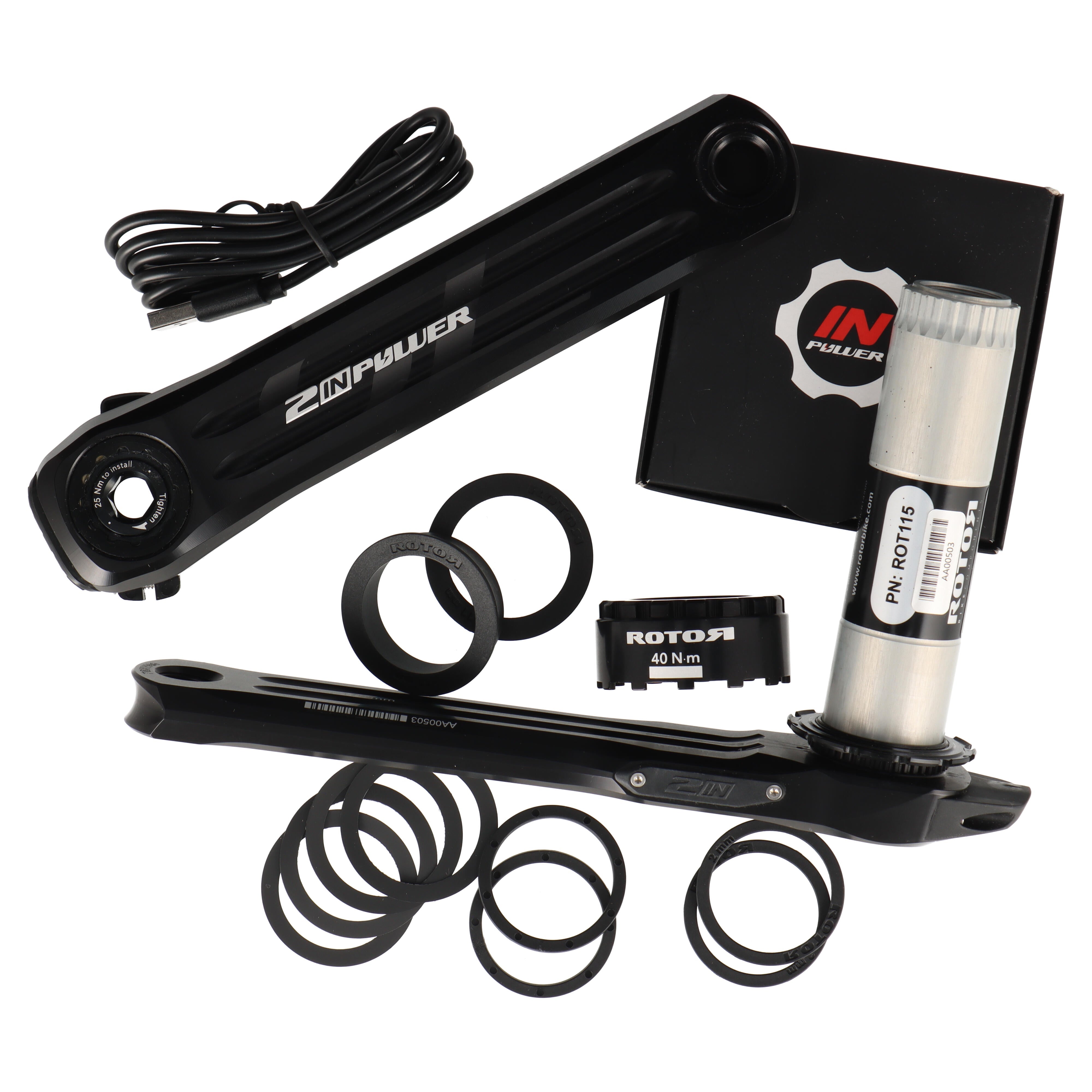 ROTOR 2INpower SL DM Road Powermeter Kurbel | 170 mm | 30 mm Achse | Direct Mount - RAAAD.com