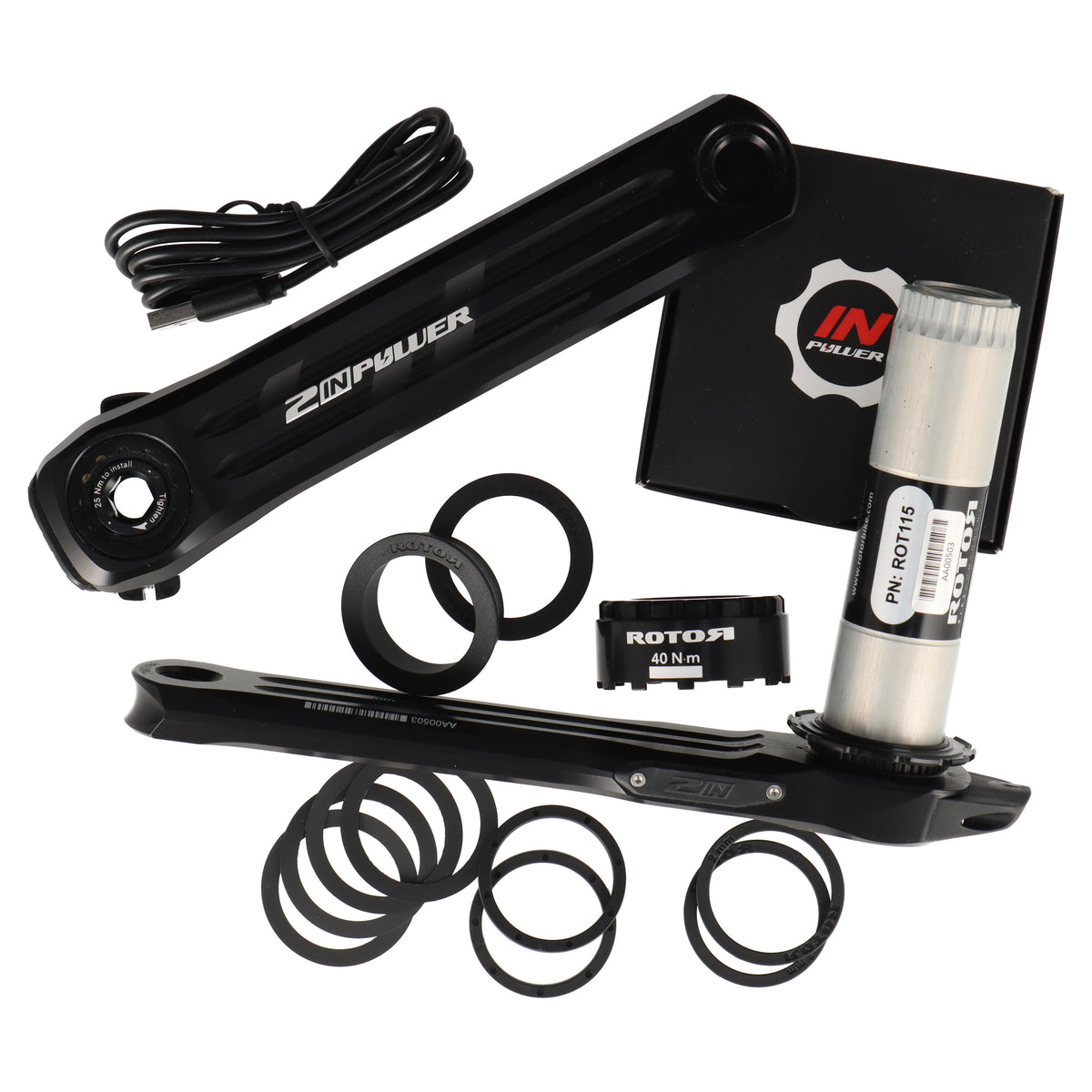 ROTOR 2INpower SL DM Road Powermeter Kurbel | 170 mm | 30 mm Achse | Direct Mount - RAAAD.com