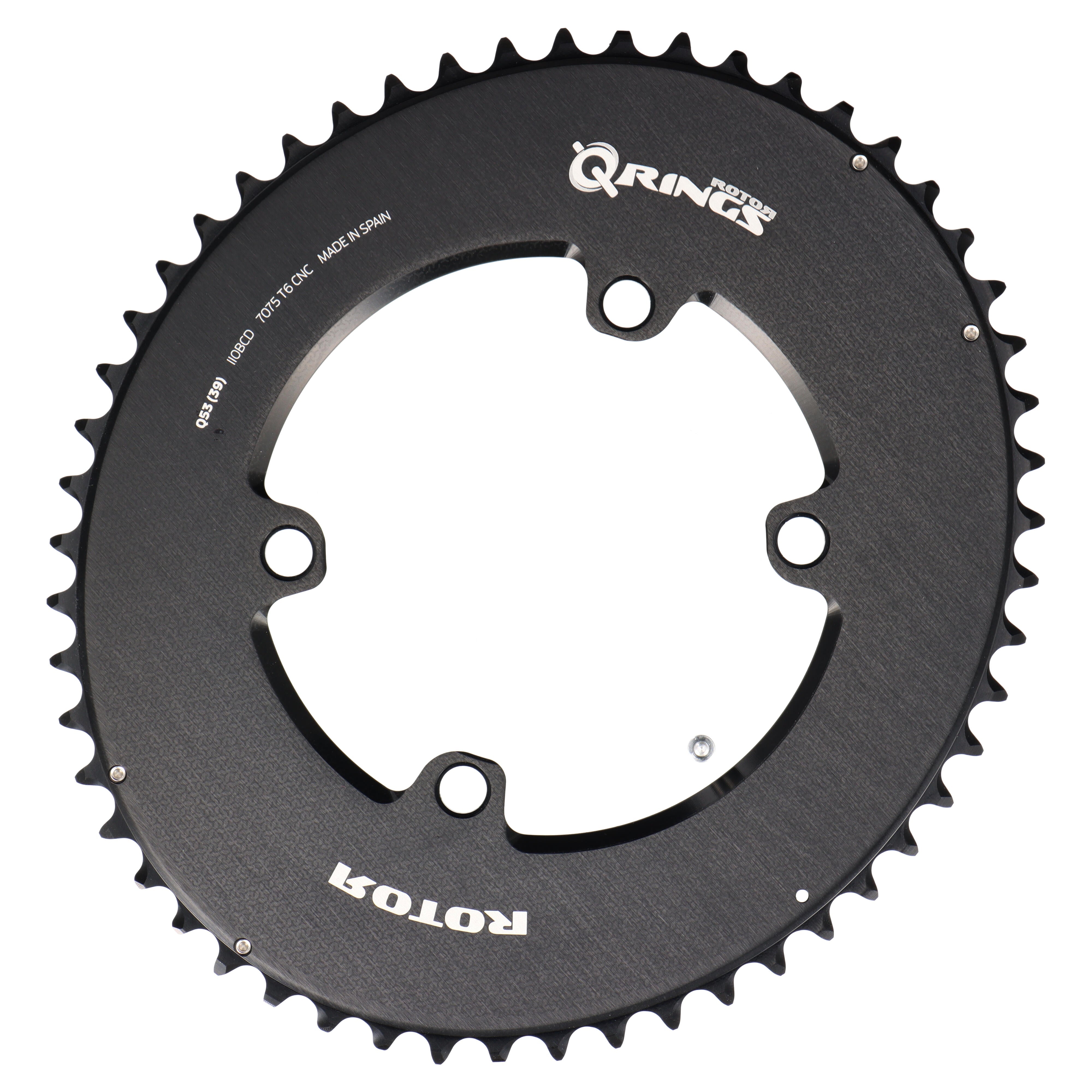 ROTOR Aero Q-Rings Kettenblatt 53T | BCD 110x4 | Außenblatt für 39T Innenblatt | oval - RAAAD.com