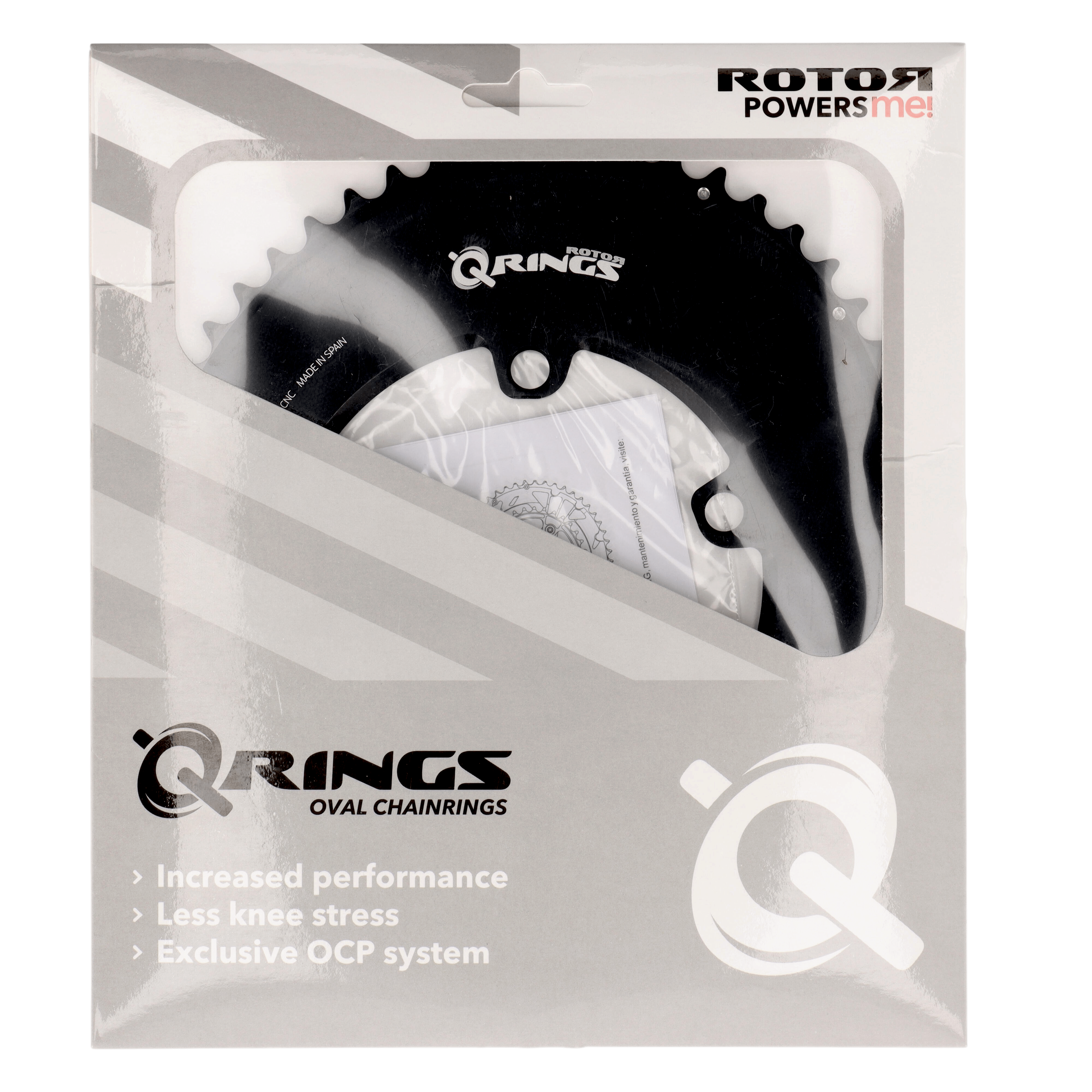 ROTOR Aero Q-Rings Kettenblatt 55T | BCD 110x4 | Außenblatt für 42/44T Innenblatt | oval - RAAAD.com