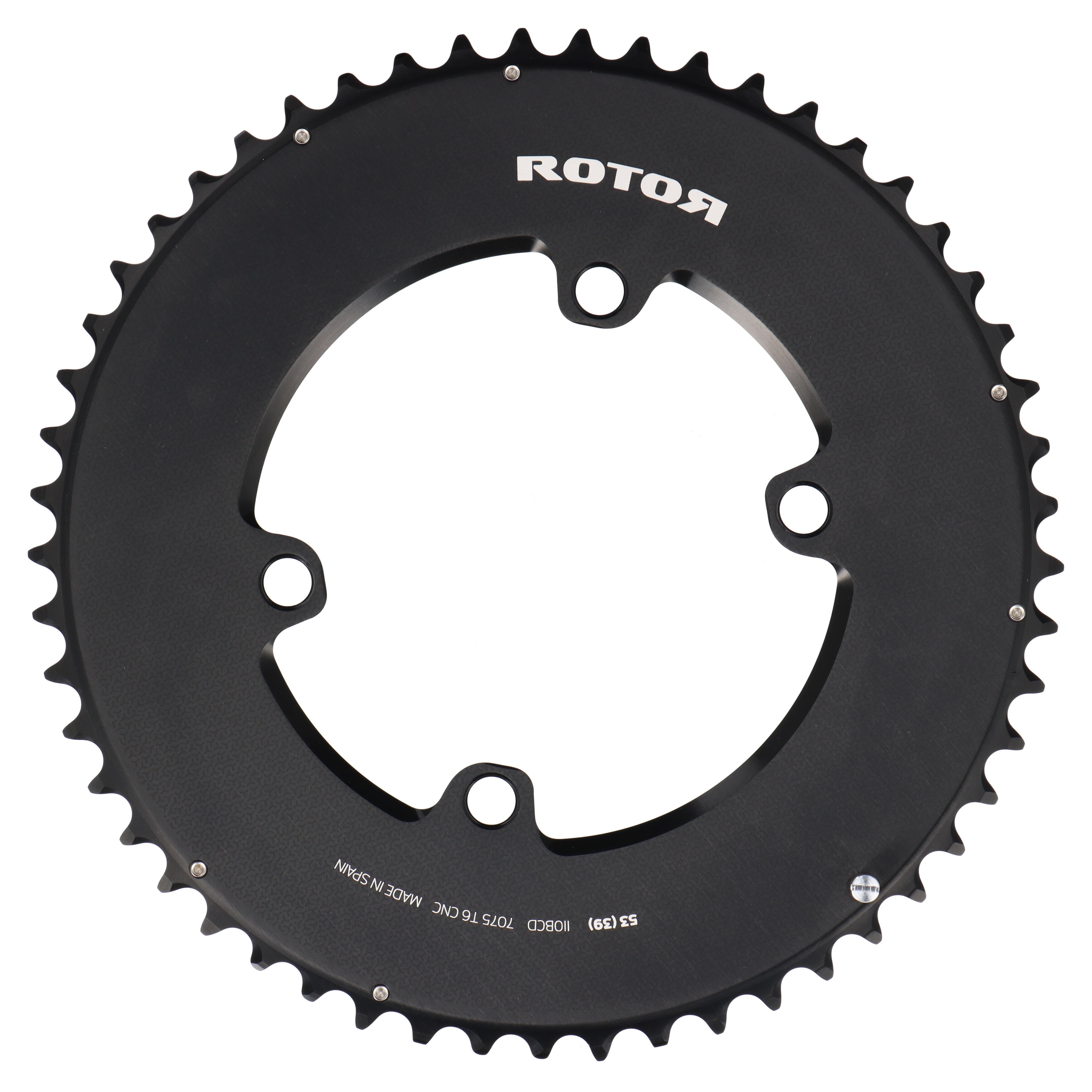 ROTOR Aero Round Ring Kettenblatt 53T | BCD 110x4 | Außenblatt für 39T Innenblatt | rund - RAAAD.com