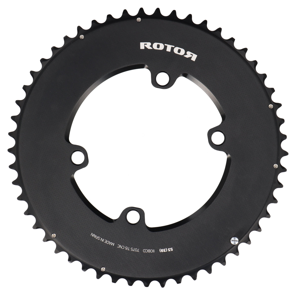 ROTOR Aero Round Ring Kettenblatt 53T | BCD 110x4 | Außenblatt für 39T Innenblatt | rund - RAAAD.com