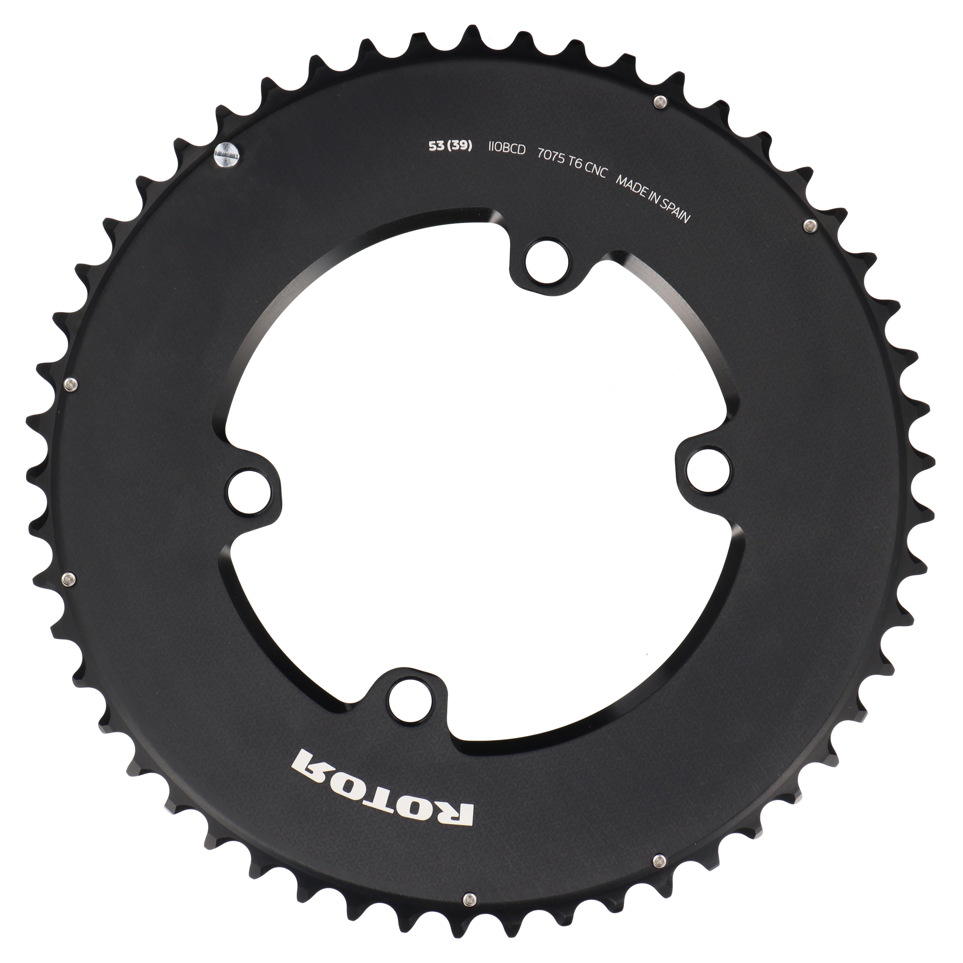 ROTOR Aero Round Ring Kettenblatt 53T | BCD 110x4 | Außenblatt für 39T Innenblatt | rund - RAAAD.com