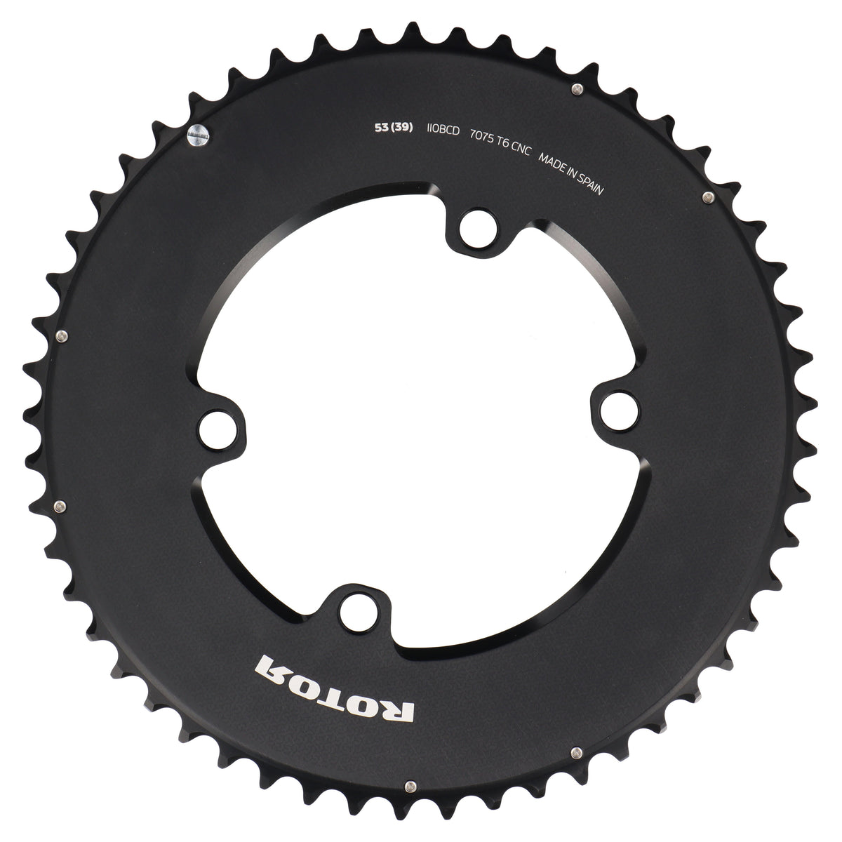 ROTOR Aero Round Ring Kettenblatt 53T | BCD 110x4 | Außenblatt für 39T Innenblatt | rund - RAAAD.com