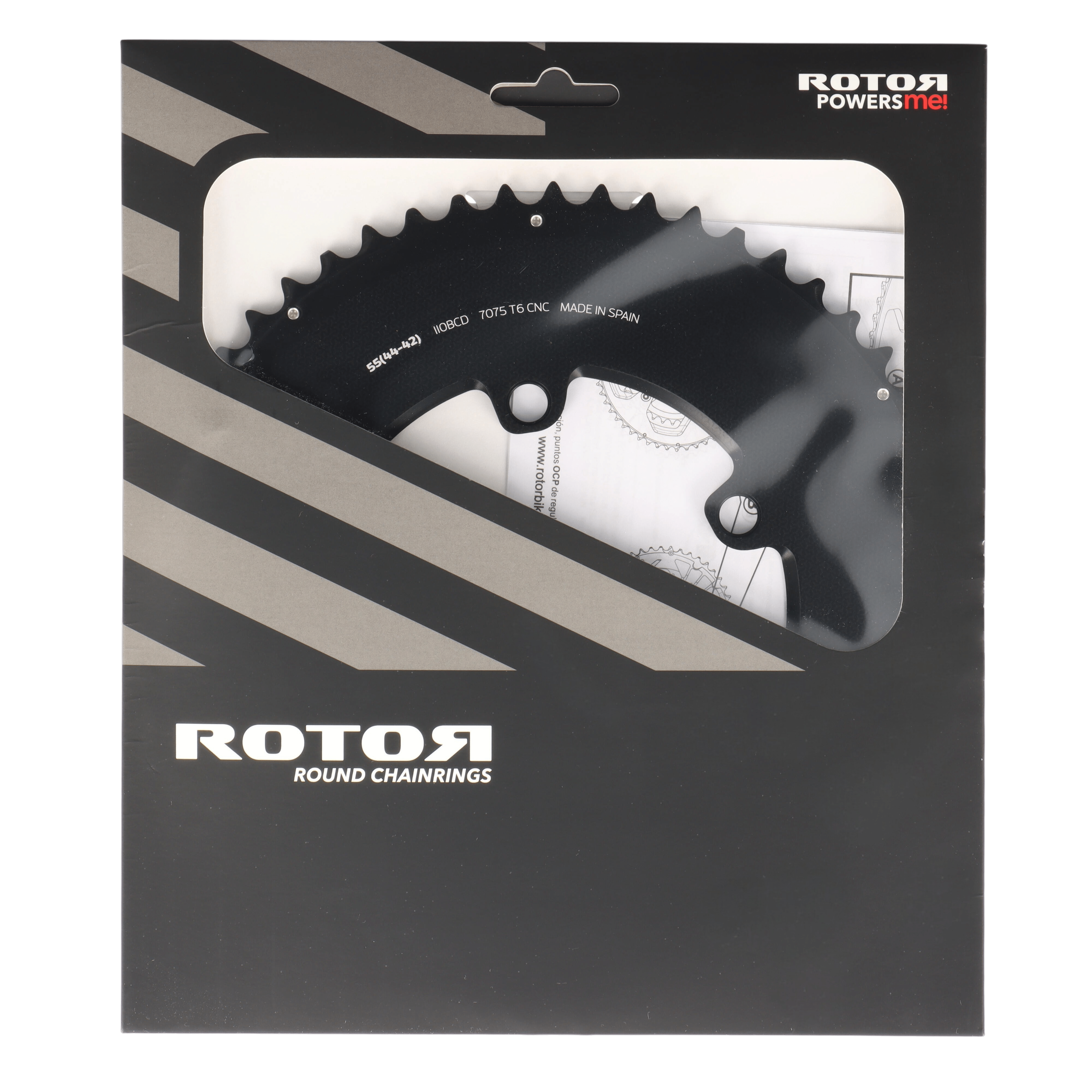 ROTOR Aero Round Ring Kettenblatt 55T | BCD 110x4 | Außenblatt für 42/44T Innenblatt | rund - RAAAD.com