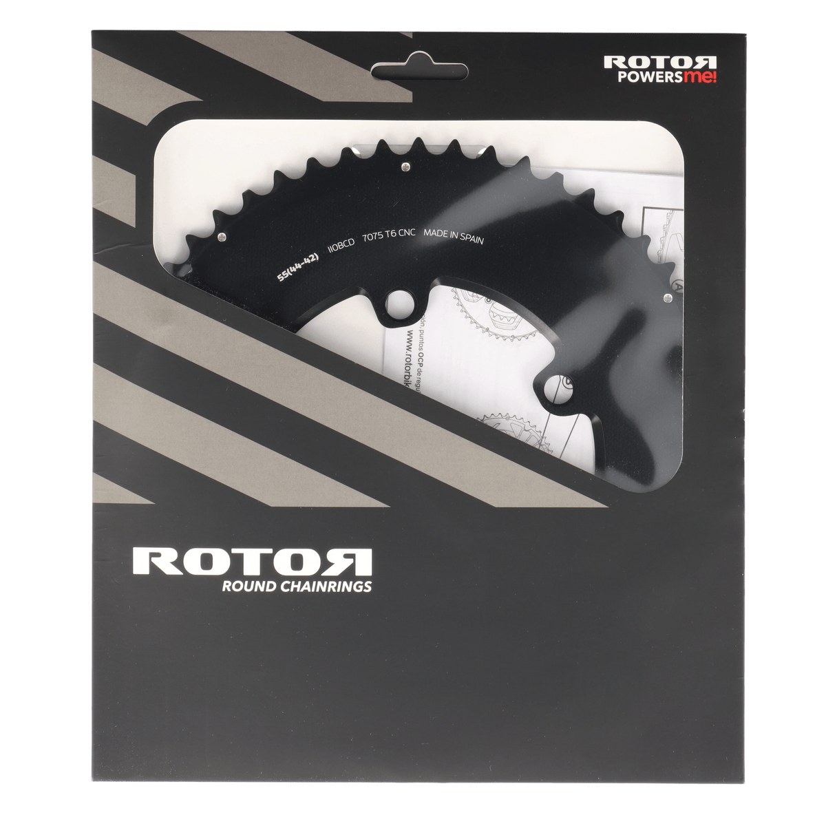 ROTOR Aero Round Ring Kettenblatt 55T | BCD 110x4 | Außenblatt für 42/44T Innenblatt | rund - RAAAD.com