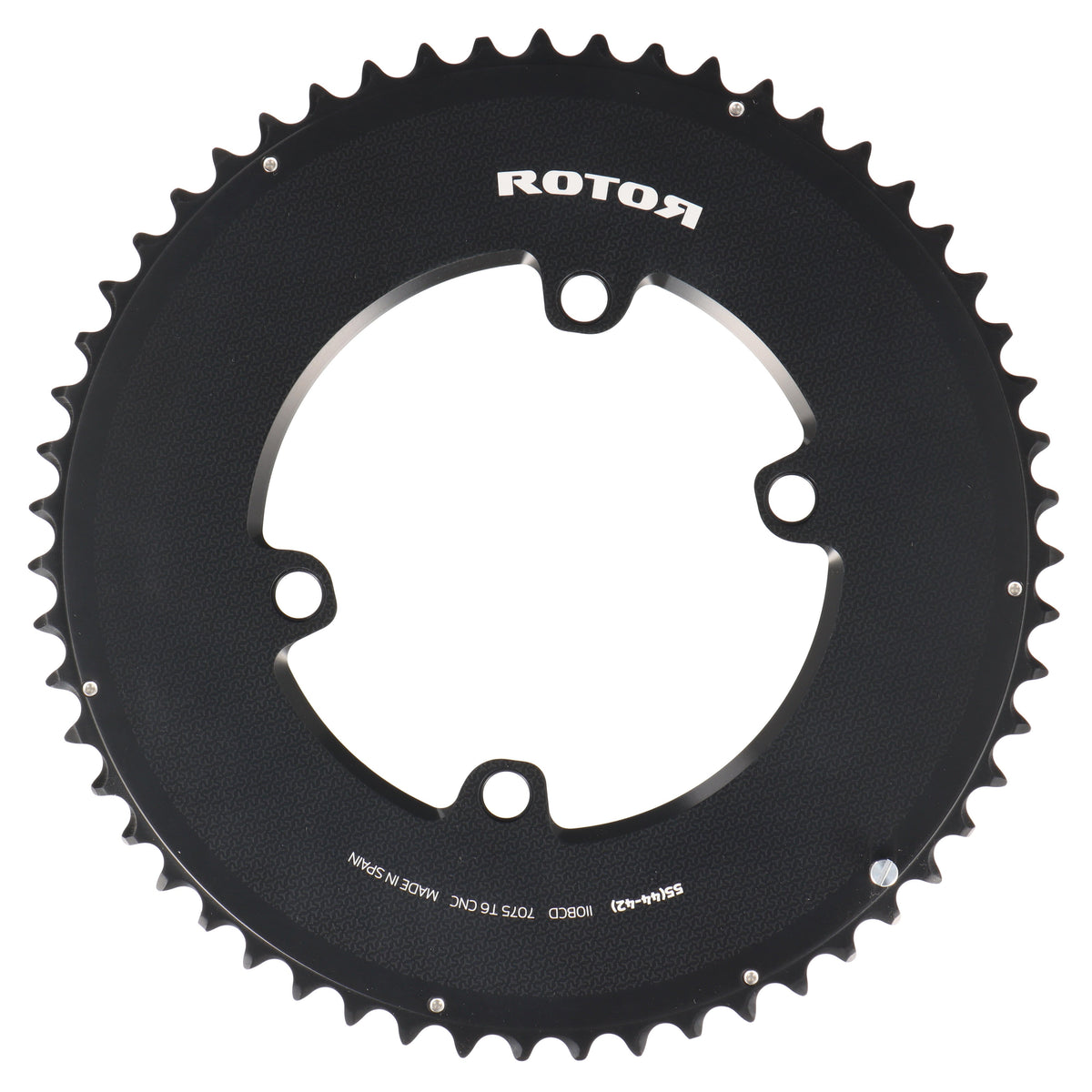 ROTOR Aero Round Ring Kettenblatt 55T | BCD 110x4 | Außenblatt für 42/44T Innenblatt | rund - RAAAD.com
