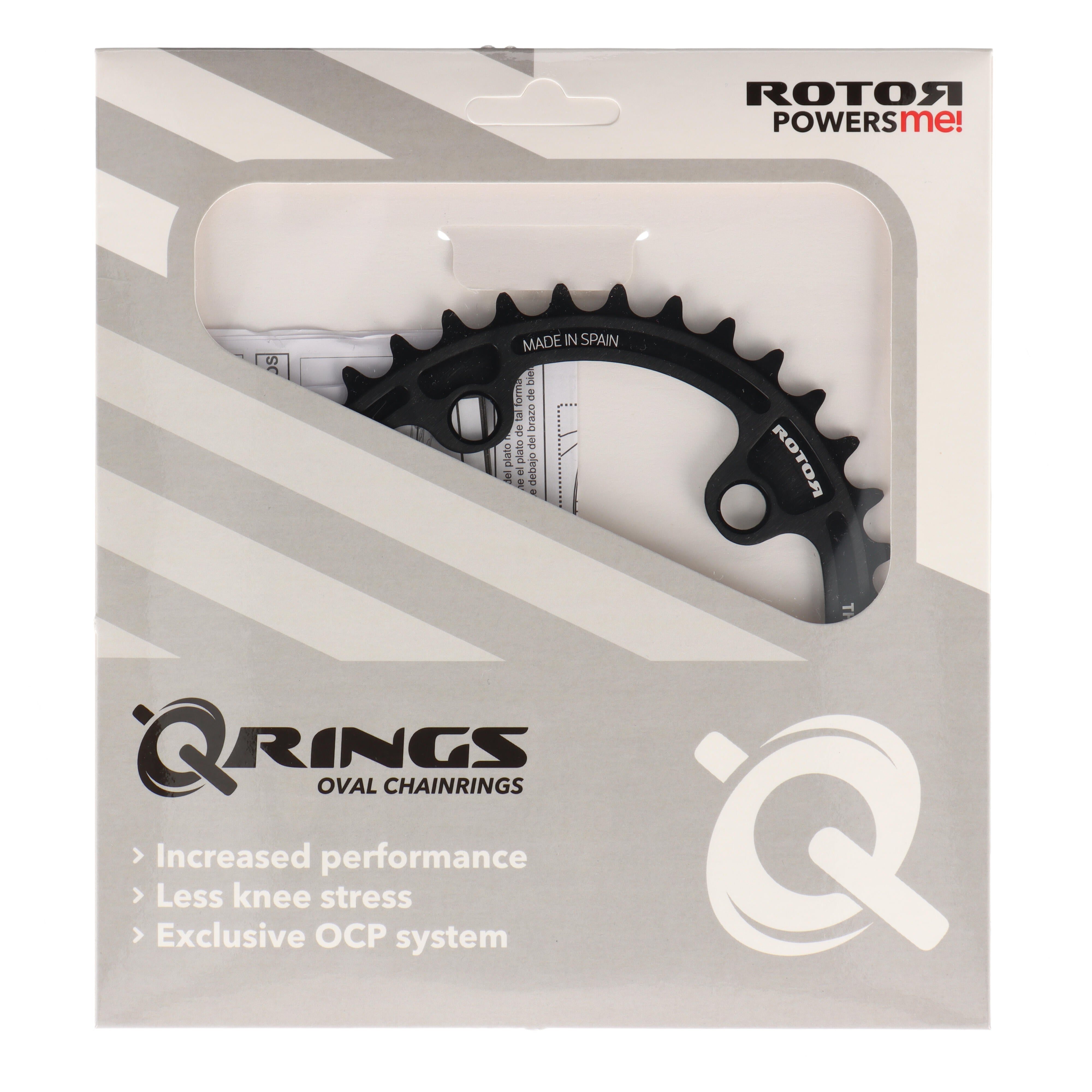 ROTOR Q-Rings Kettenblatt 39T | BCD 110x4 | Innenblatt für 53T Außenblatt | oval - RAAAD.com