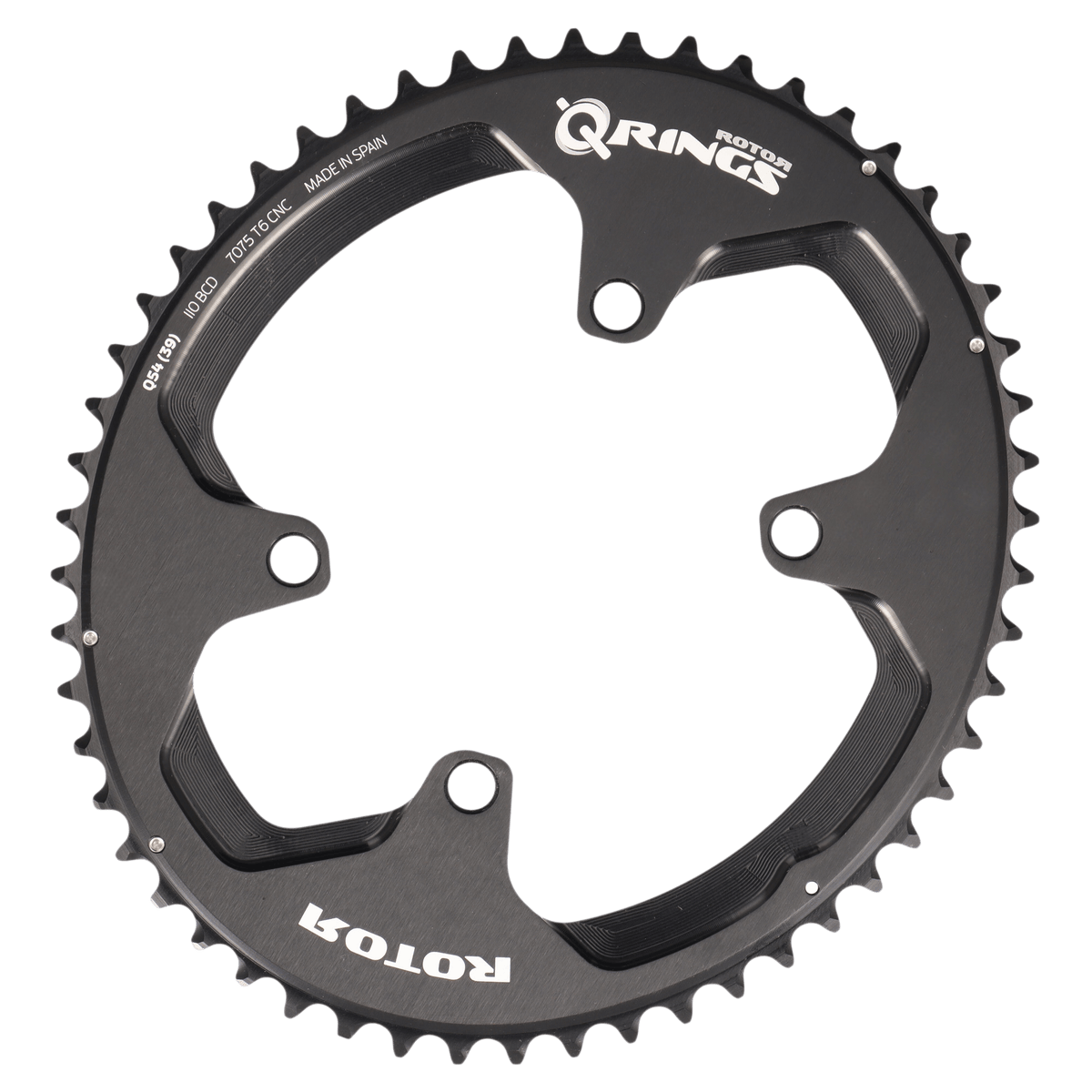 ROTOR Q-Rings Kettenblatt 54T | BCD 110x4 | Außenblatt für 39T Innenblatt | oval (B-Ware) - RAAAD.com