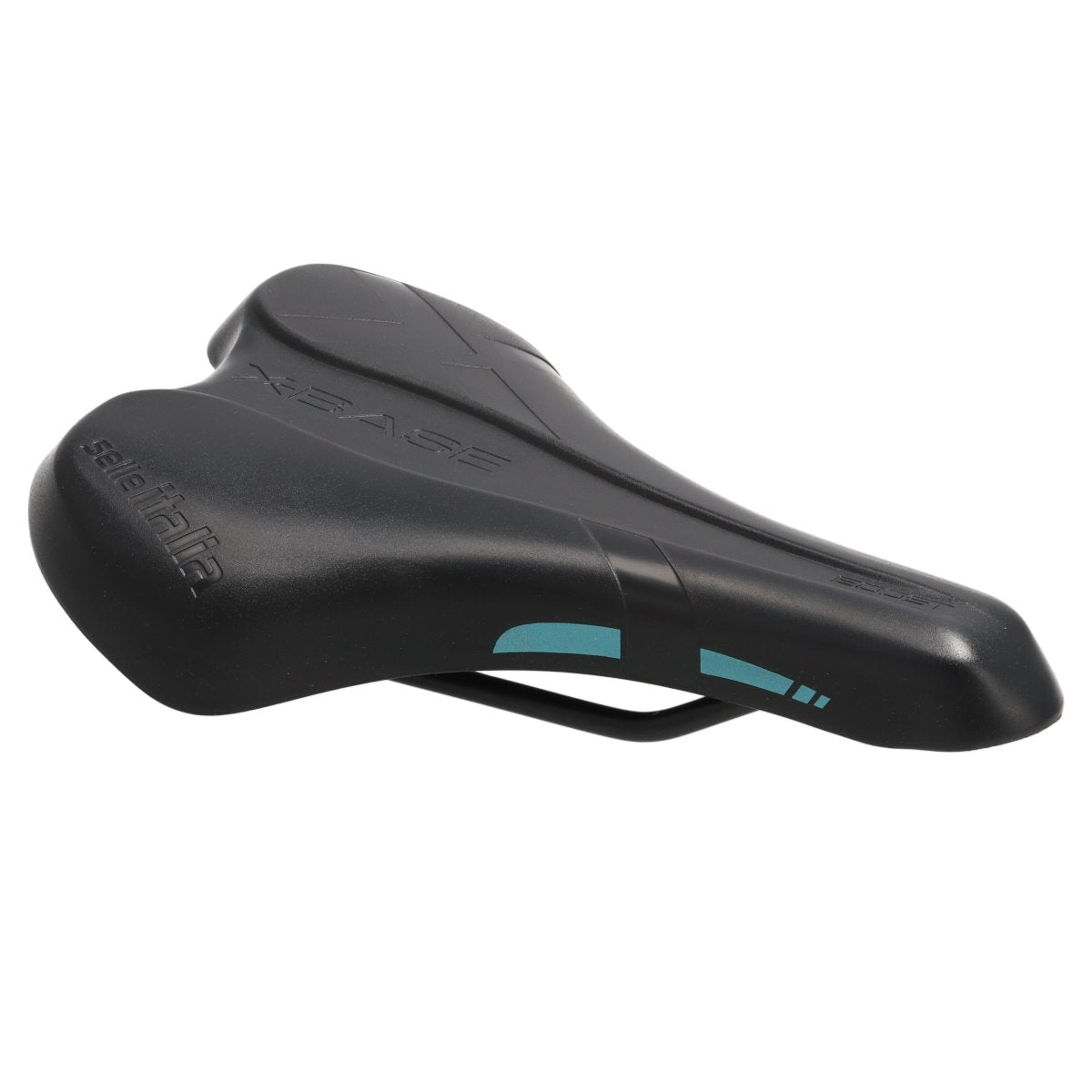 Selle Italia X - Base Boost Sattel | 150 x 245 mm | Stahlstreben | Mattschwarz Türkis | Rennrad / Gravel / MTB - RAAAD.de